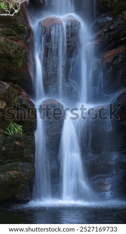 Similar – Image, Stock Photo Clear water photographed with long exposure time through flowing rocks covered with moss with autumn colours of leaves. Krasna, Beskydy mountains, czech republic, heart of Europe