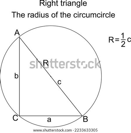 right triangle ABC the radius of the circumcircle is half the length of the hypotenuse