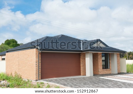 typical  facade of a modern suburban australian house