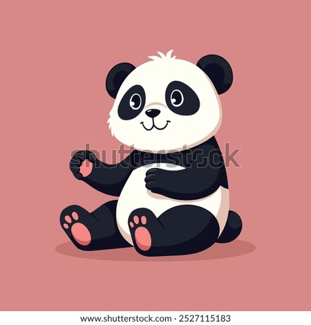 Cute panda Illustration vector art. Sleepy and lazy animal