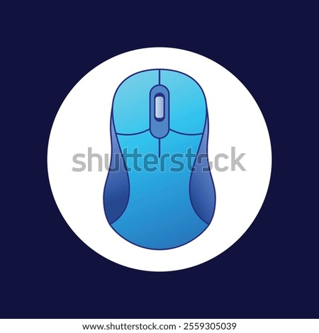 Minimalist Wireless Mouse Icon Design - Technology Vector Illustration.