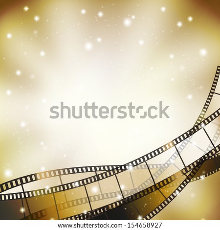 background with retro filmstrip and stars