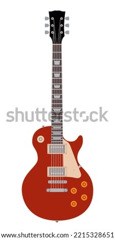 Vector Electric Guitar, isolated on white background. Vector illustration.