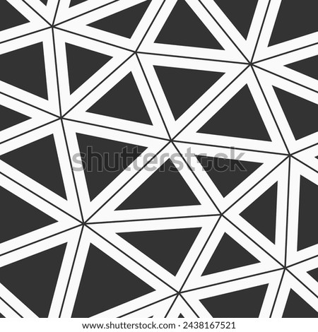 Abstract geometric low poly seamless vector pattern with triangles. Filled triangular shapes. Minimalistic design. Low poly art. Vector monochrome polygonal background.