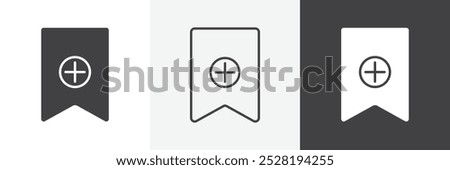 Bookmark add icon.Trendy modern flat linear vector illustration on white background.