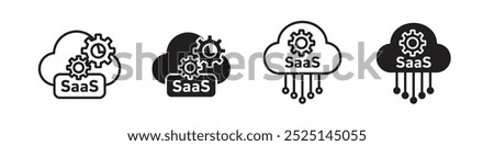 SaaS vector filled and outlined icons collection