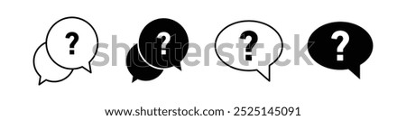 Question mark vector filled and outlined iconss collection