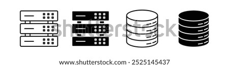 Database vector vector filled and outlined iconss collection