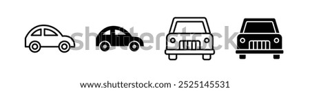 Car vector filled and outlined icons collection