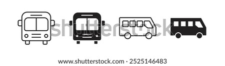 Bus icon vector filled and outlined icons collection