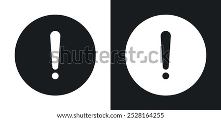 Exclamation button solid vector icon pack