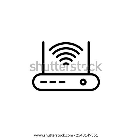 Wifi modem icon set. outlined and solid filled versions.