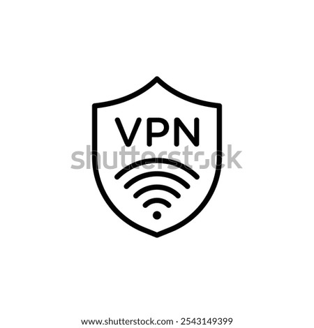 Vpn icon set. outlined and solid filled versions.