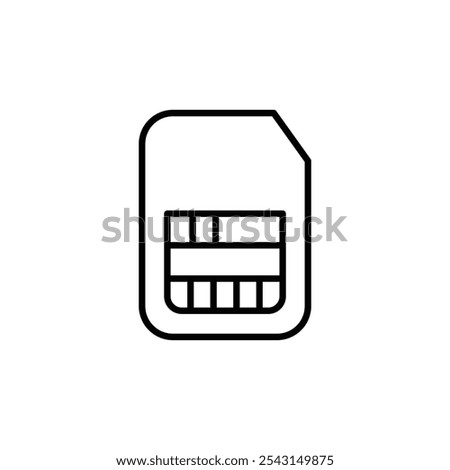 Sim card icon set. outlined and solid filled versions.