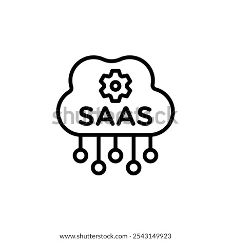 SaaS icon set. outlined and solid filled versions.