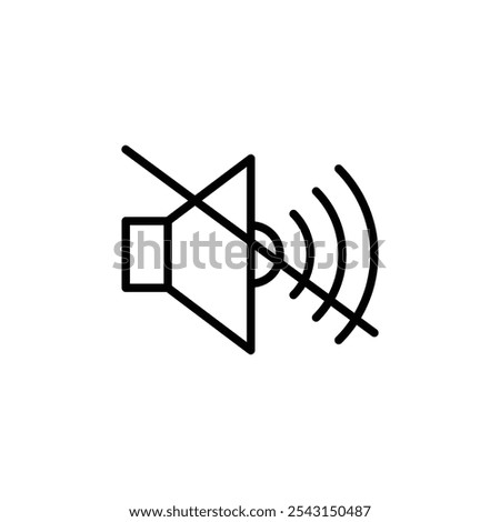 Mute sound icon set. outlined and solid filled versions.