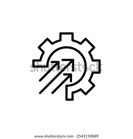 Efficiency icon set. outlined and solid filled versions.