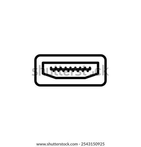 HDMI icon set. outlined and solid filled versions.