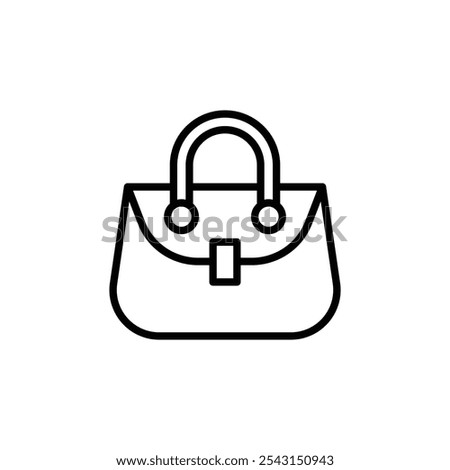 Handbag icon set. outlined and solid filled versions.