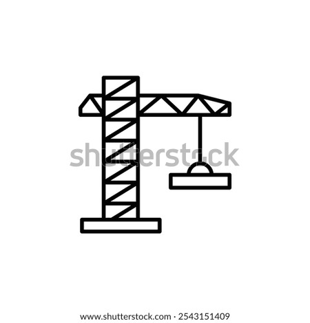 Crane icon set. outlined and solid filled versions.