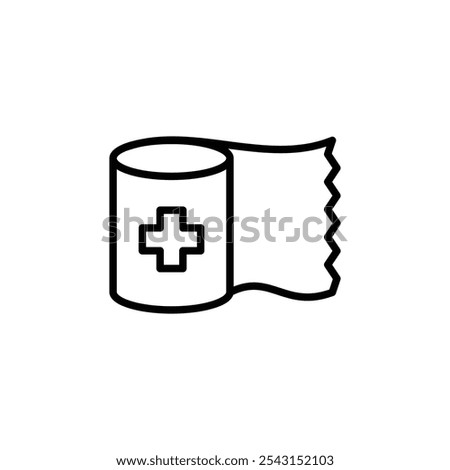 Bandage roll icon set. outlined and solid filled versions.