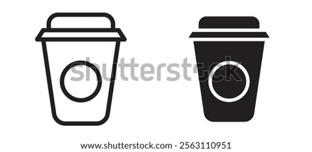 Togo Cup icons in black line and filled versions