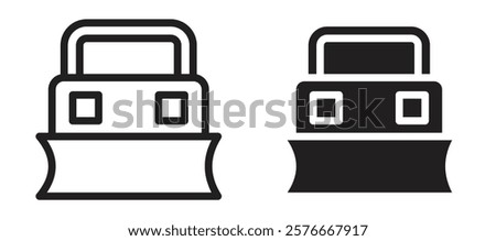 Snowplow icons in outline and stroke versions