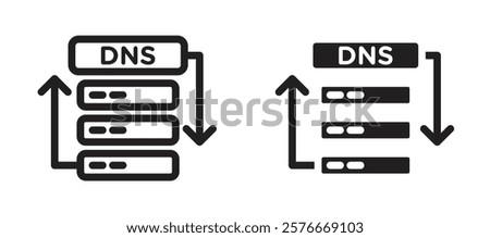 DNS icons in outline and stroke versions