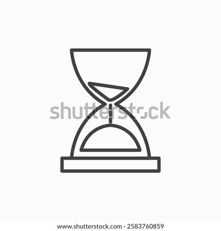 Hourglass end vector icon isolated in black line