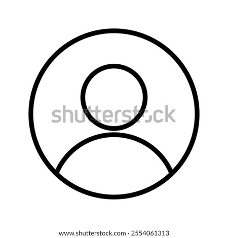 user icon. user round outline vector icon