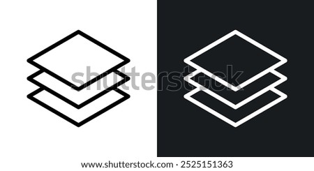 Layersline in Thin line black color. flat simple vector symbols illustration.