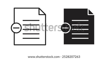 Remove document icon in solid and stroke style.