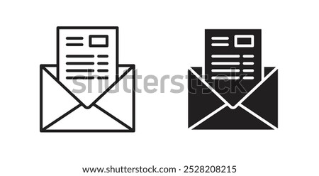 Newsletter icon in solid and stroke style.