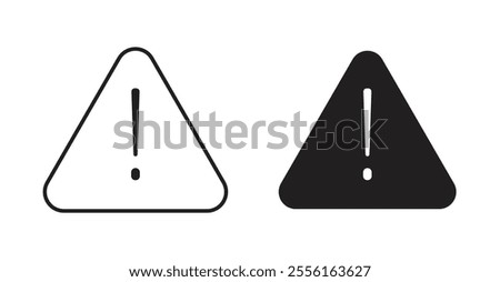 Warning triangle Filled flat icons set for apps and web ui designs.