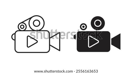 Video camera Filled flat icons set for apps and web ui designs.