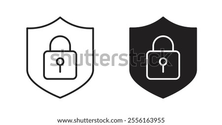 Shield lock Filled flat icons set for apps and web ui designs.