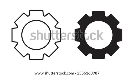 Settings gear Filled flat icons set for apps and web ui designs.