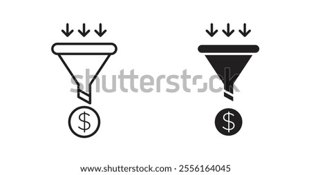 Sales funnel Filled flat icons set for apps and web ui designs.