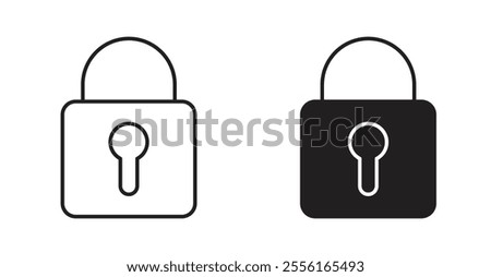 Lock closed Filled flat icons set for apps and web ui designs.