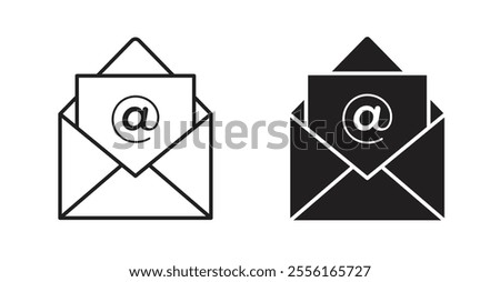 Mail Filled flat icons set for apps and web ui designs.