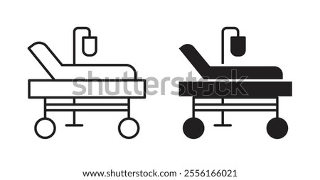 Hospital bed Filled flat icons set for apps and web ui designs.