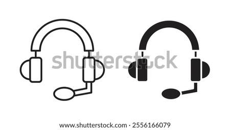 Headphones Filled flat icons set for apps and web ui designs.