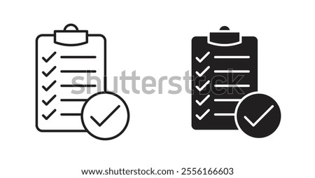 Clipboard check Filled flat icons set for apps and web ui designs.