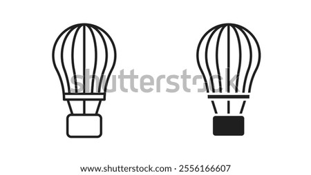 Hot air balloon Filled flat icons set for apps and web ui designs.