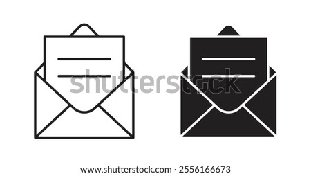 Envelope open Filled flat icons set for apps and web ui designs.