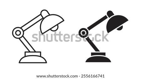 Desk lamp Filled flat icons set for apps and web ui designs.