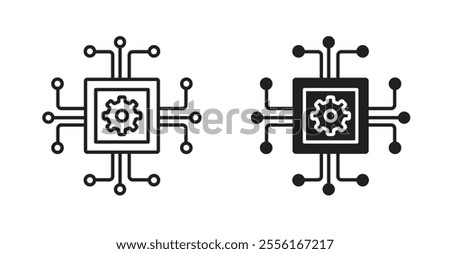 AI chip Filled flat icons set for apps and web ui designs.