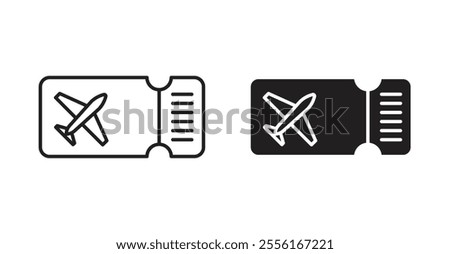 Airline ticket Filled flat icons set for apps and web ui designs.