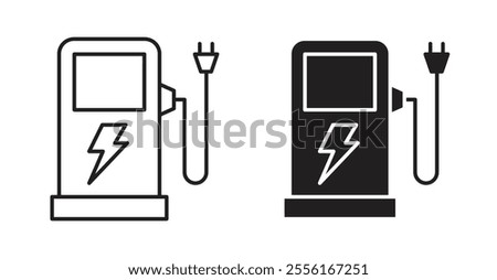 Charging station Filled flat icons set for apps and web ui designs.