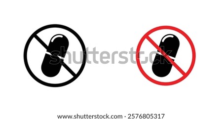 No drugs sign vector pack for web designs